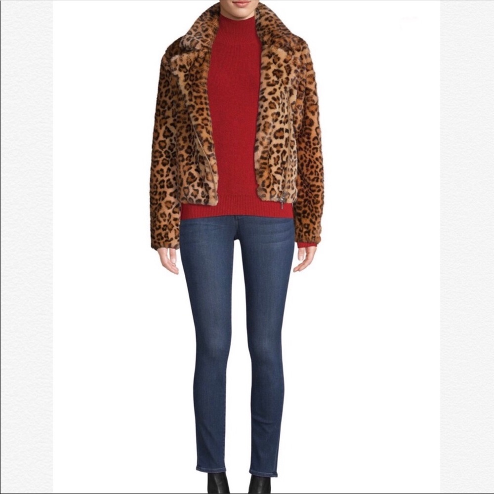 Rebecca Minkoff “Hudson” Faux Fur Leopard Bomber - Picture 3 of 8